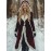 Women'S Y2K Retro Double-Breasted Faux Fur Coat - Burgundy & White, Asymmetrical Hem, Loose Fit, Long Sleeve, Winter Outerwear for Fall/Winter, Winter Coat