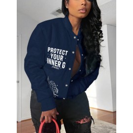 Autumn and Winter Fashion Casual Iron-On Print Jacket