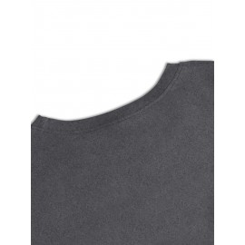 Women's Casual Long Sleeve T-Shirt with Fox & Maple Leaf Geometric Print - Vibrant Orange & Red on Grey, Round Neck, Machine Washable, Spring/Summer Vacation & Casual Attire, Versatile Streetwear, Spring Summer Apparel, Comfortable Fabric