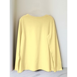 Women'S Cherry Graphic Long Sleeve T-Shirt - Vibrant Red Cherry Print, Casual Crew Neck, Machine Washable, Spring/Summer Vacation Top, Cherry Tshirt