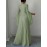 Women's Elegant Long-Sleeve V-Neck Pleated Maxi Dress with Slit for Spring/Summer