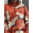 Women's Elegant Turtleneck Sweater - All-Over Crane Print in Red/Beige/Black/White, Soft Warm Pullover for All Seasons, Casual & Formal Wear, Turtleneck Sweater, Allseason Apparel, Highneck Design, Textured Knitwear, Quality Craftsmanship